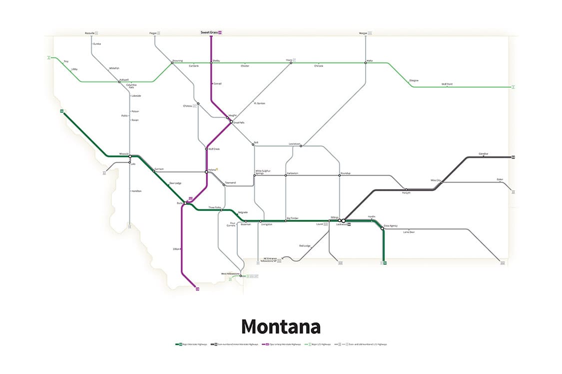 Printable Montana Map Highways