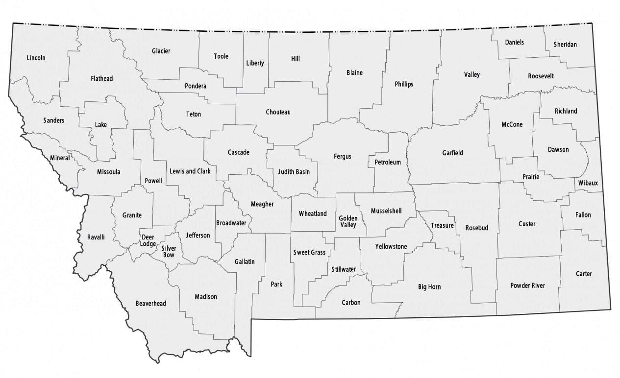 Printable Montana Map With Cities