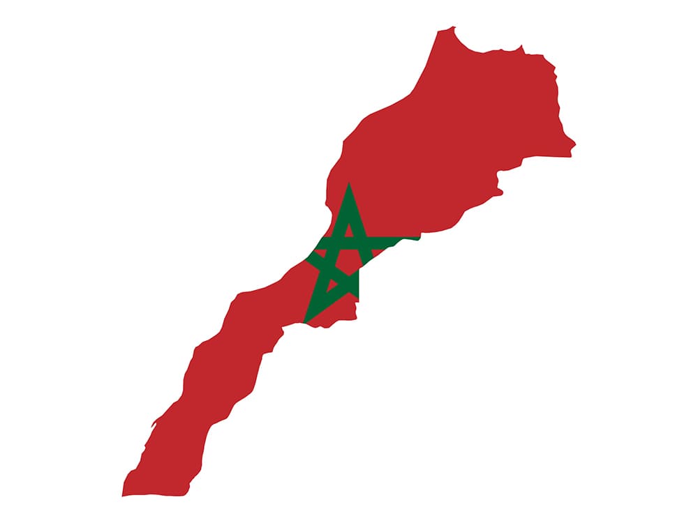 Printable Morocco Flag Map