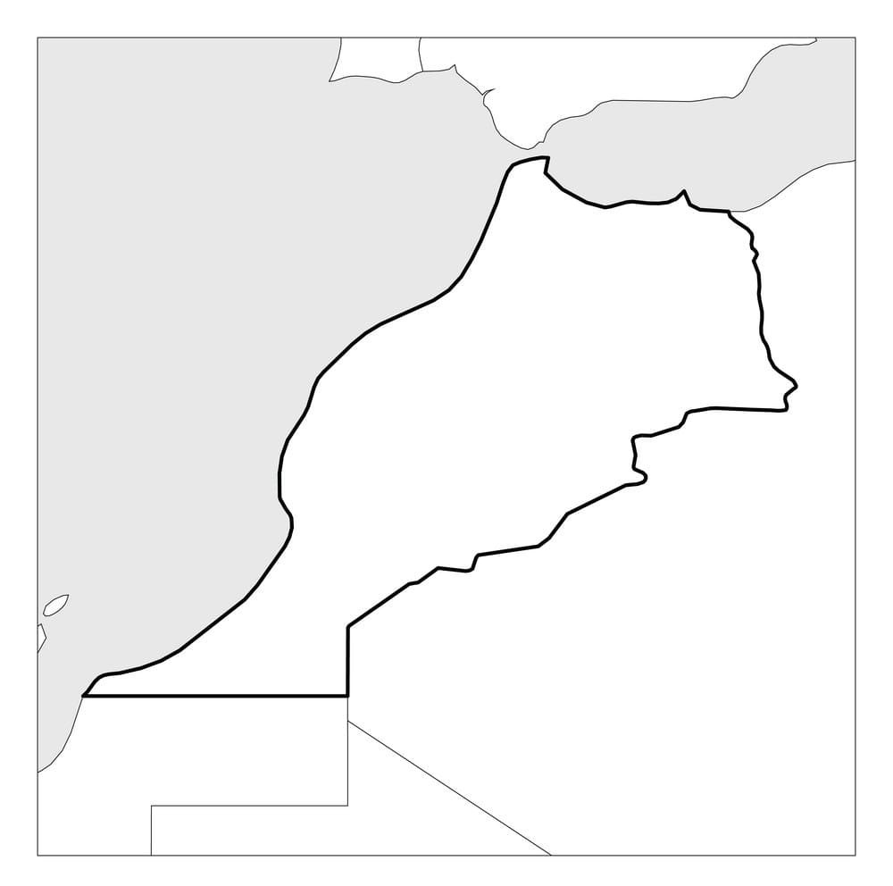 Printable Morocco Map Outline