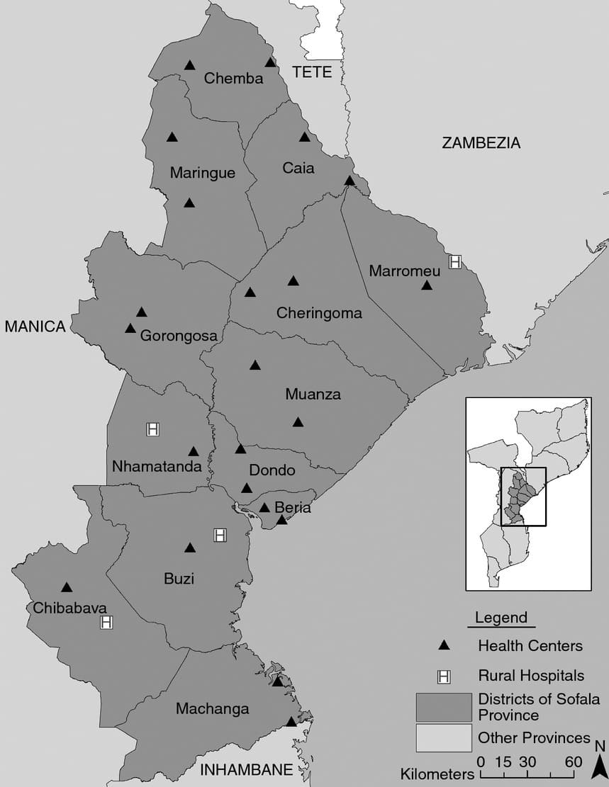 Printable Mozambique Country Map