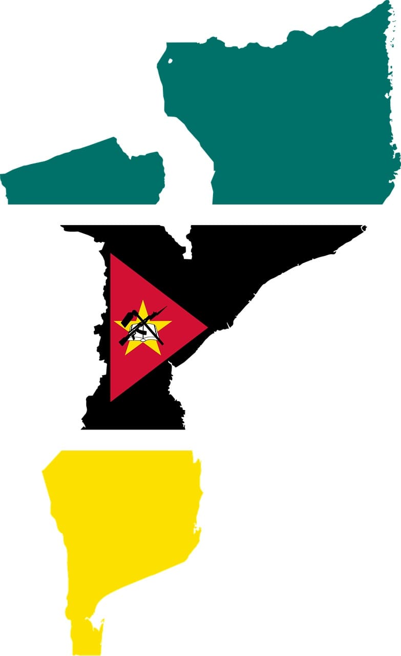 Printable Mozambique Flag Map