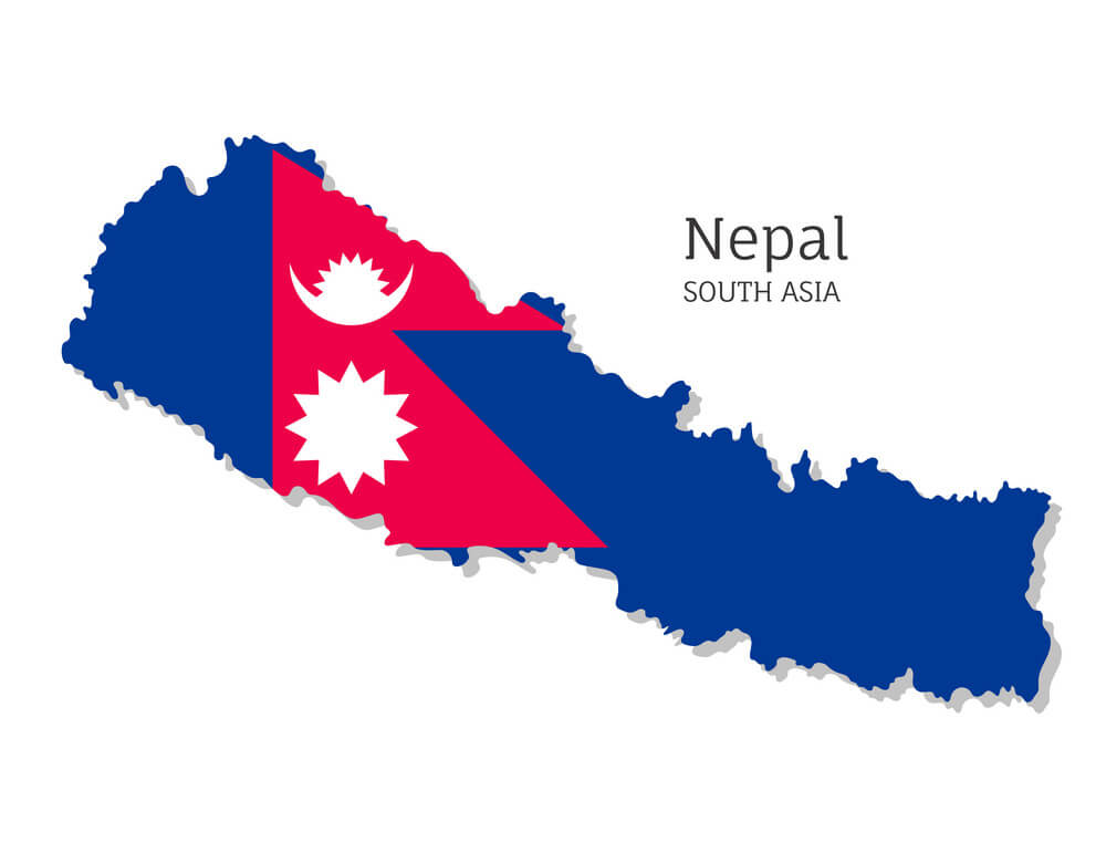 Printable Nepal Flag Map