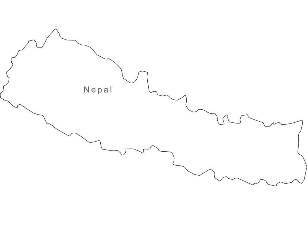 Printable Nepal Map Outline