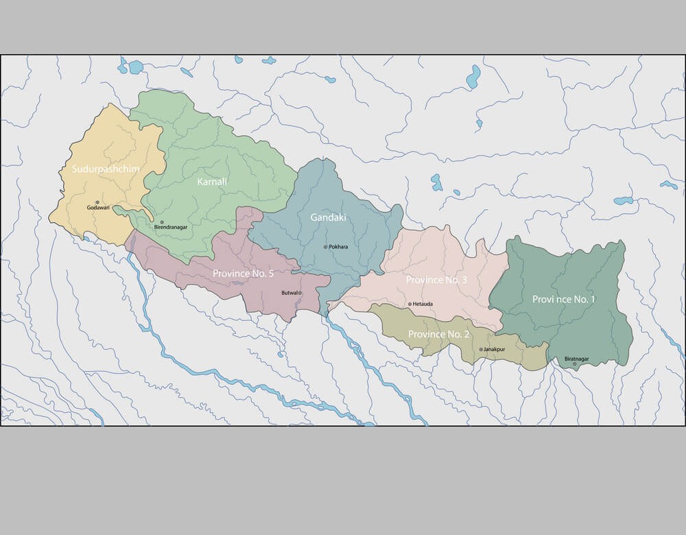 Printable Nepal Map province