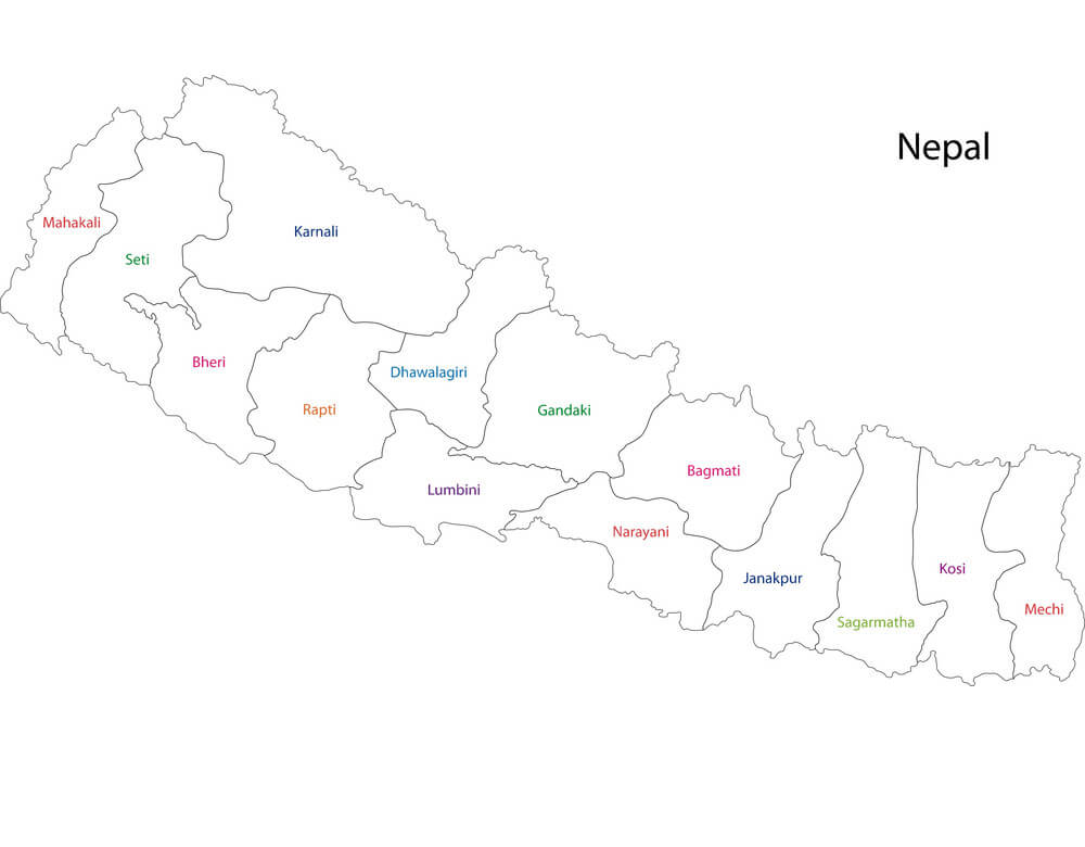 Printable Nepal Outline Map
