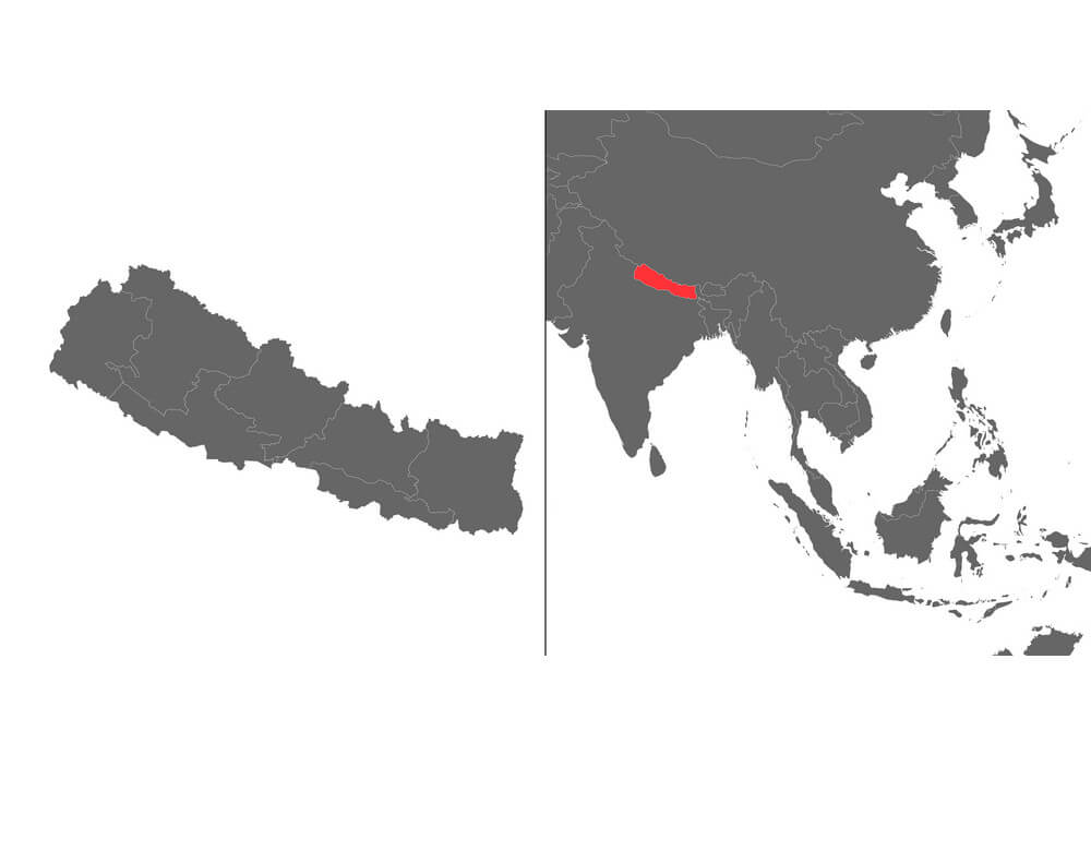Printable Nepal World Map