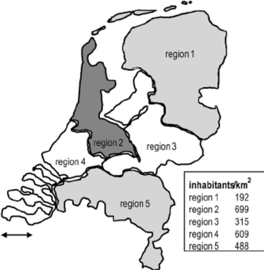 Printable Netherlands Geographical Map