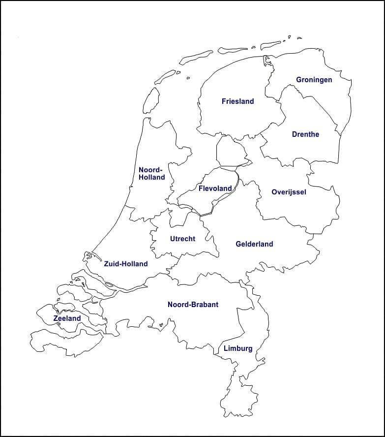 Printable Netherlands Map Cities
