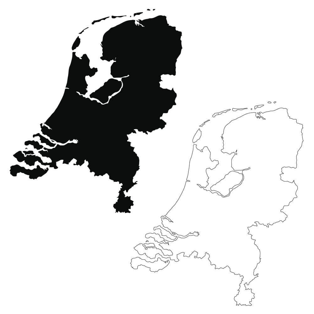 Printable Netherlands Map Outline
