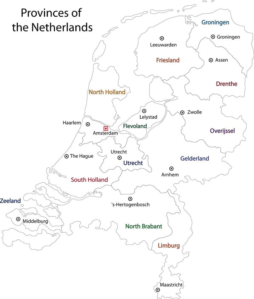 Printable Netherlands Map With Provinces