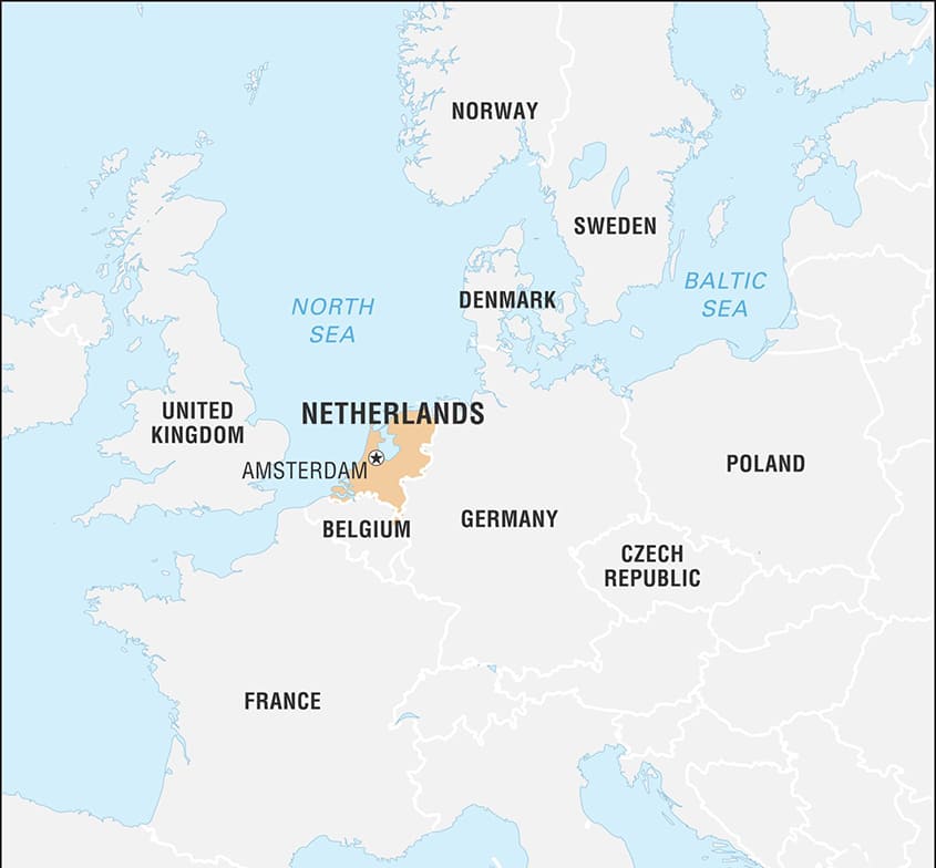 Printable Netherlands Map World