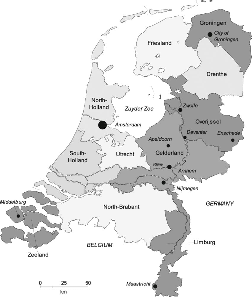 Printable Netherlands States Map