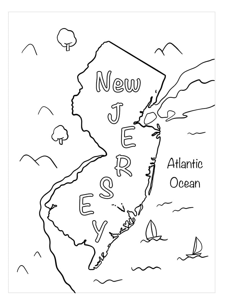Printable New Jersey Map City
