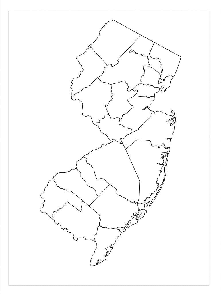 Printable New Jersey On Map