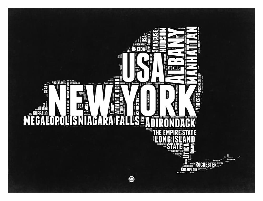 Printable New York Map State