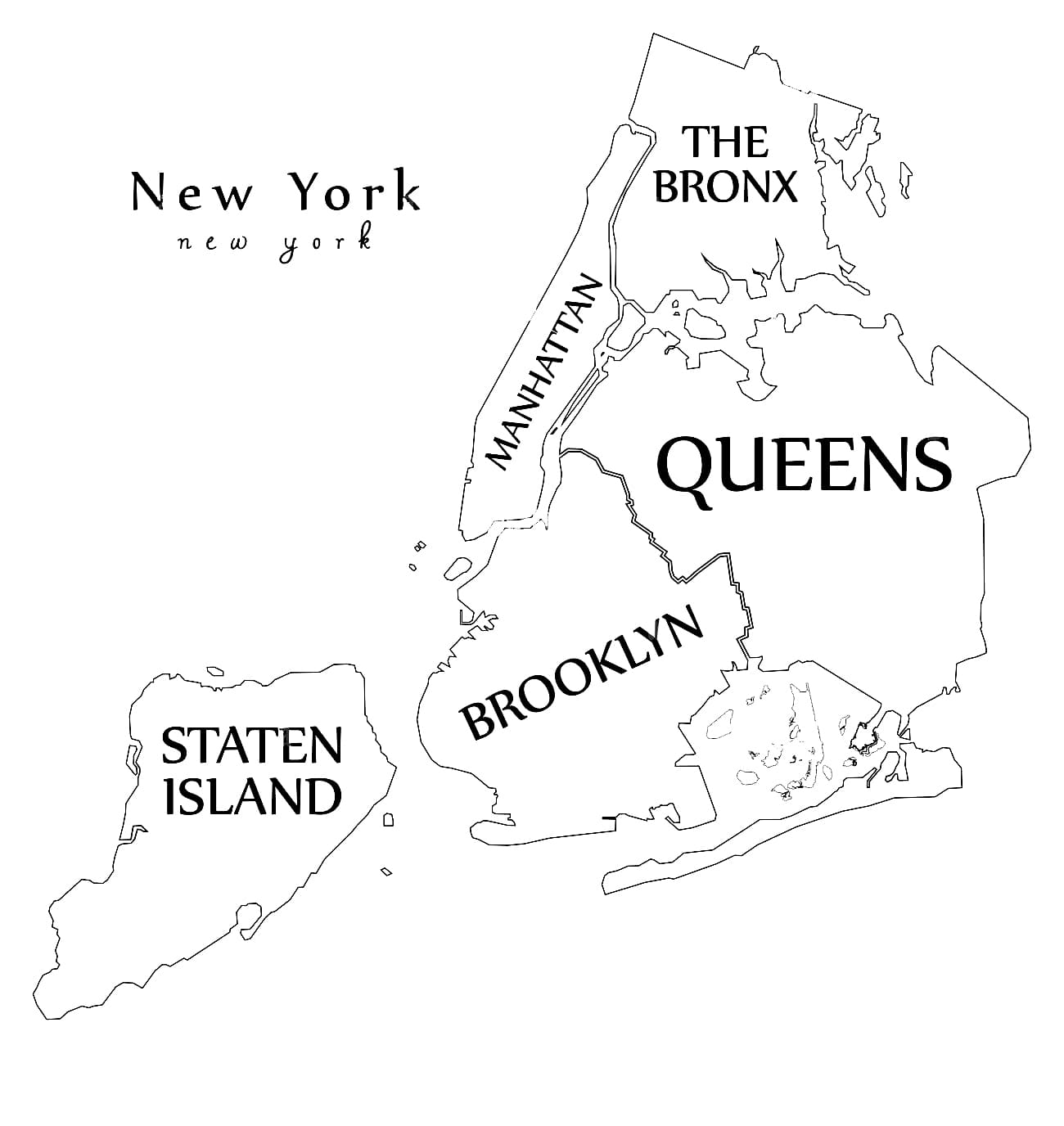 Printable New York On The Map