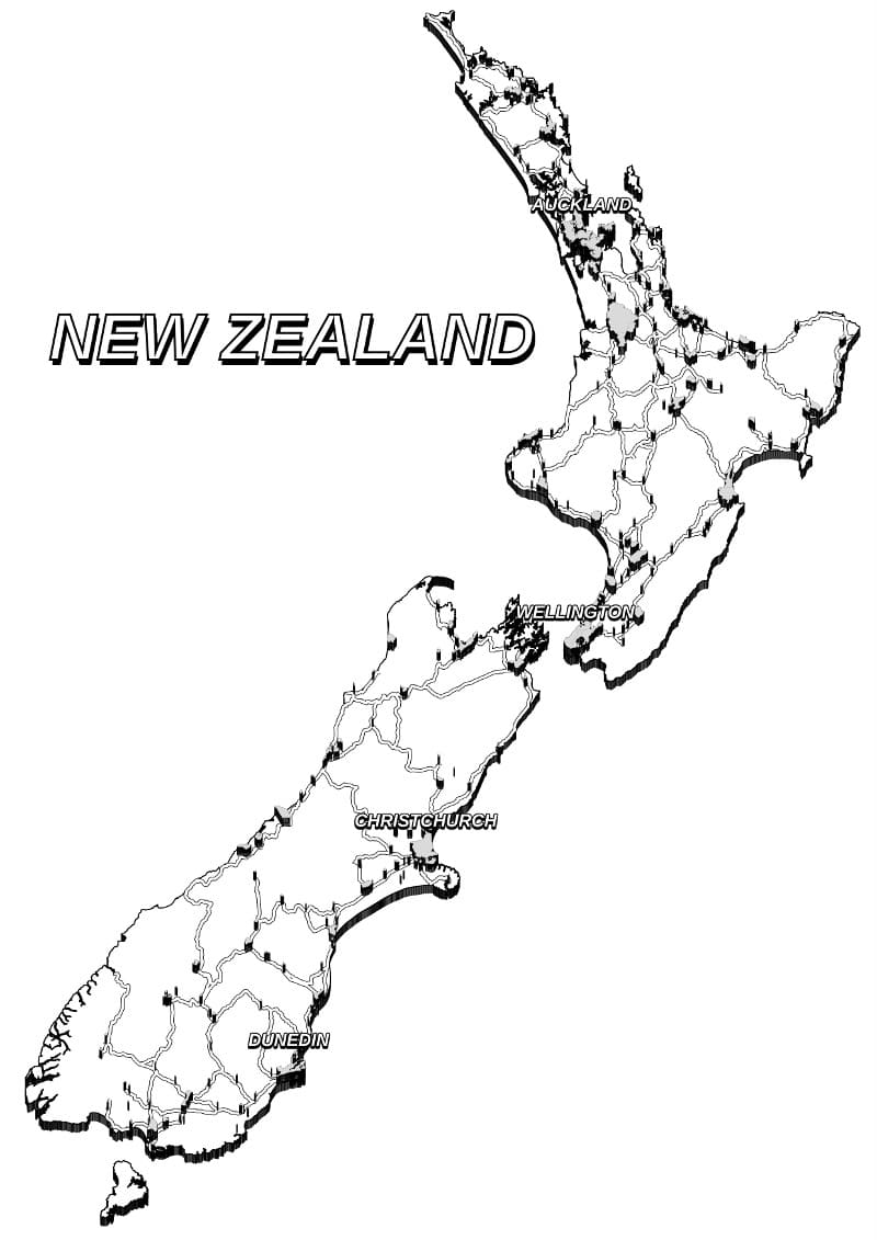 Printable New Zealand On A Map