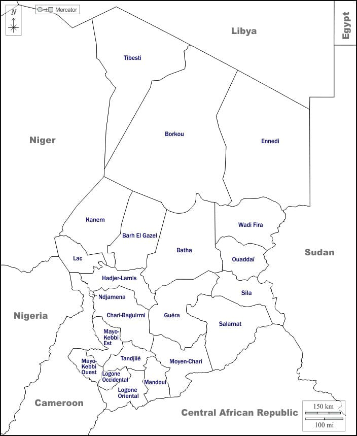 Printable Nigeria Map Lake Chad