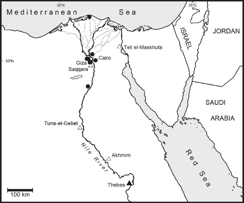Printable Nile River Ancient Egypt Map