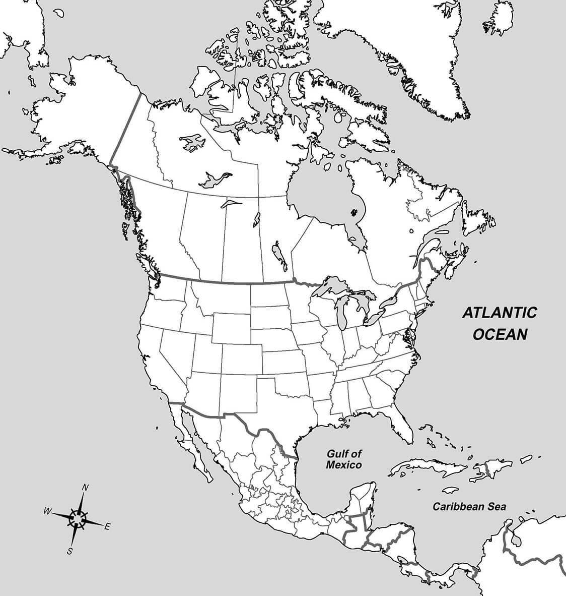 Printable North America Map Blank 1