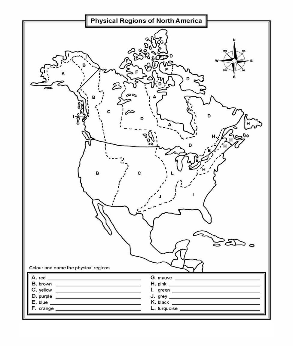 Printable North America Map Blank 4