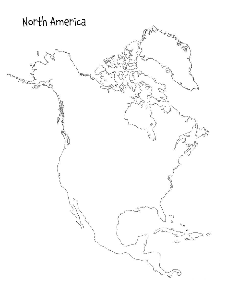 Printable North America Map Coloring
