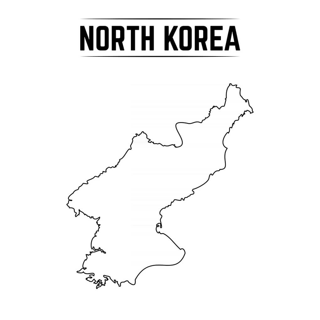 Printable North Korea Map Outline Simple
