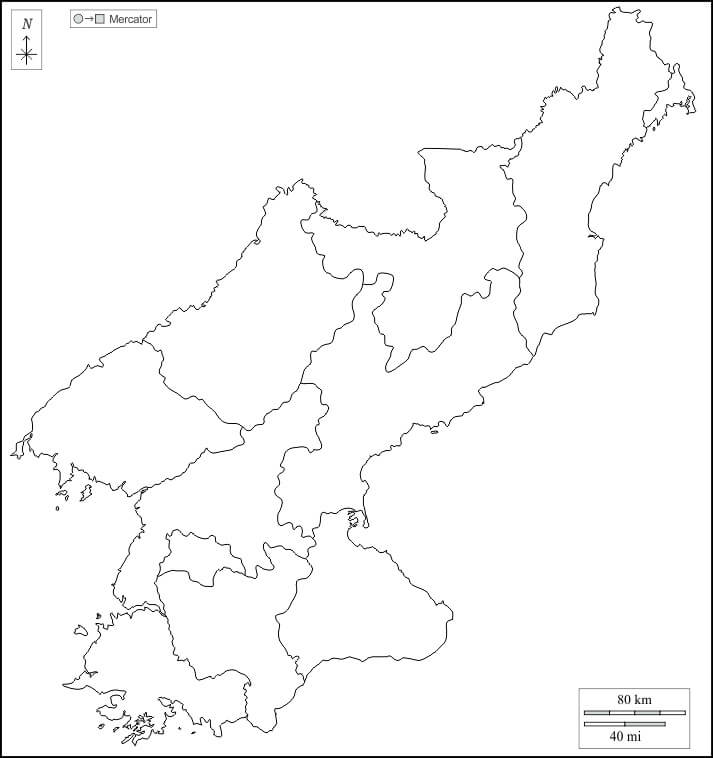 Printable North Korea Map Provinces