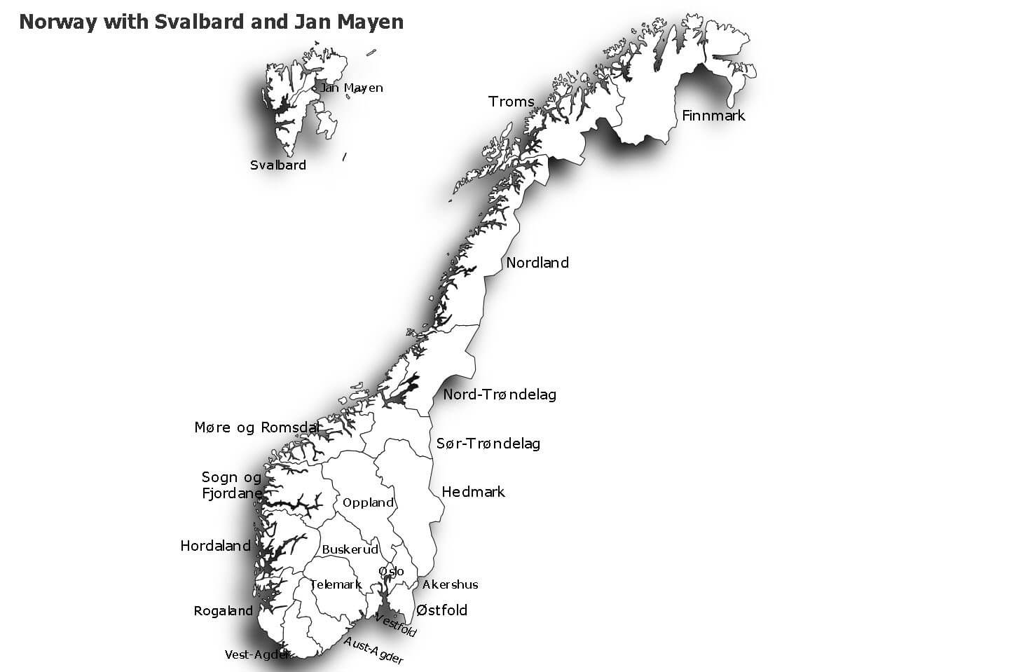 Printable Norway Map 4