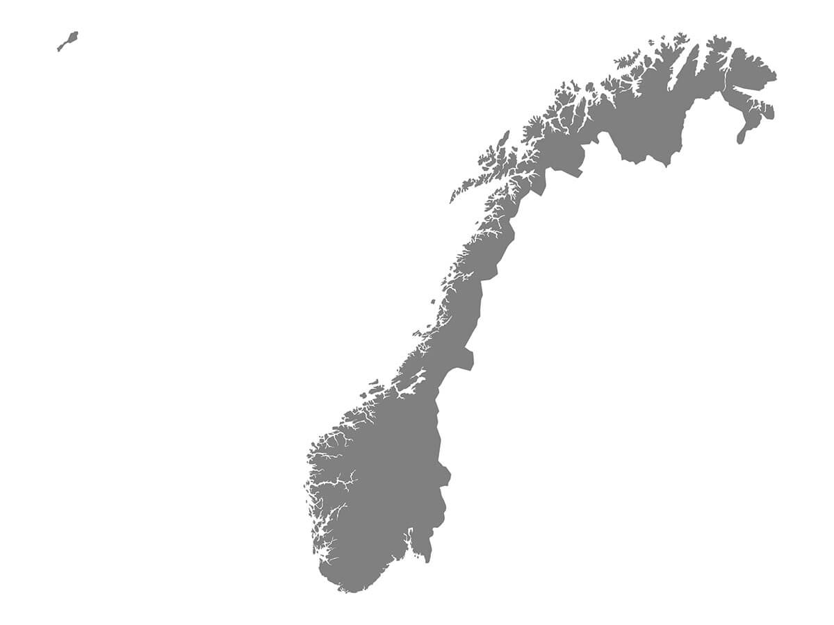 Printable Norway Map Grey