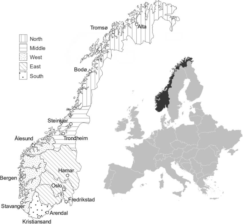 Printable Norway Map Location