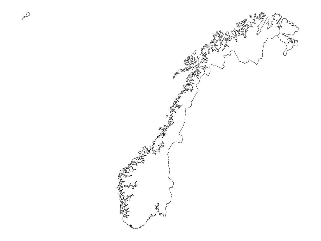 Printable Norway Map Outline