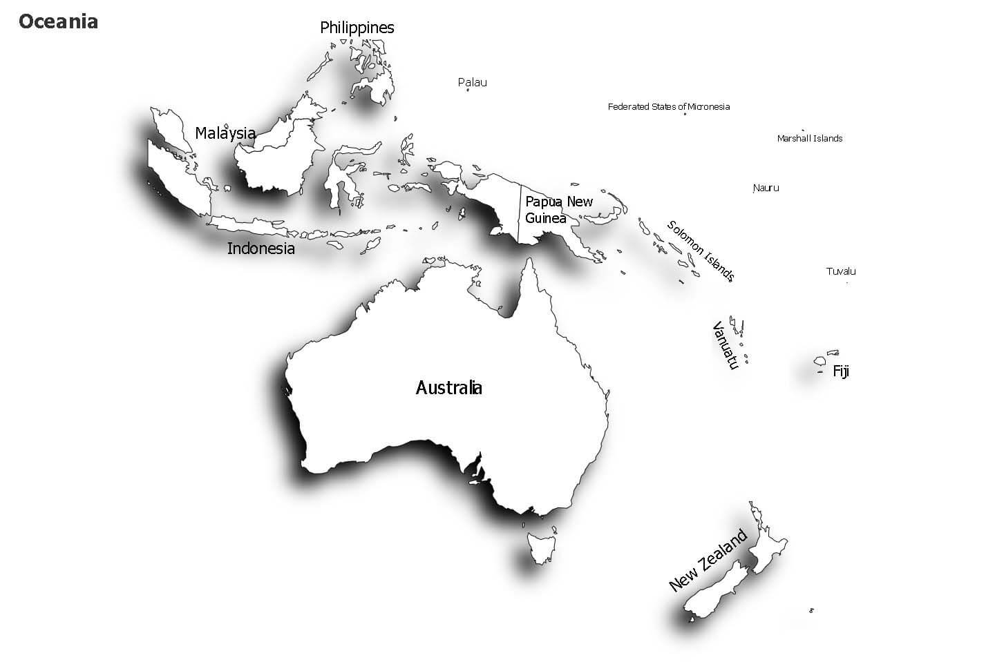 Printable Oceania Map 4