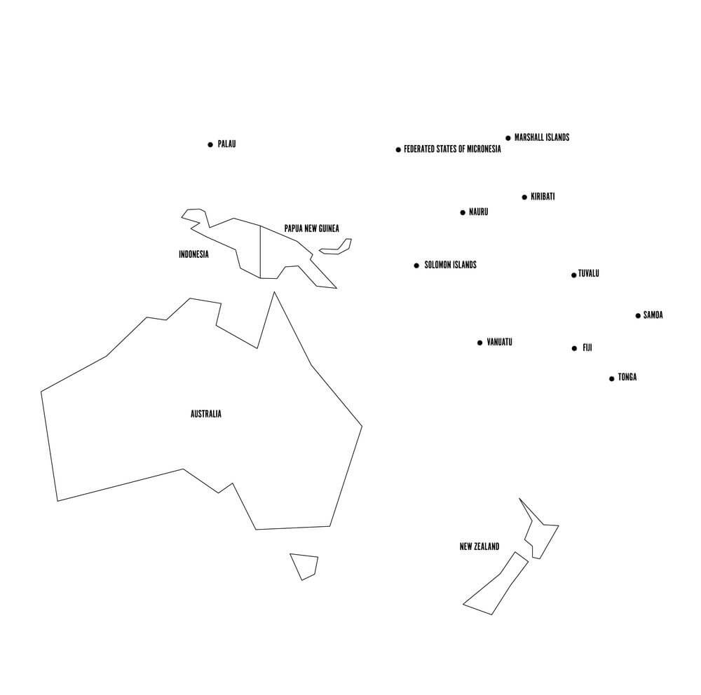 Printable Oceania Map Blank 1