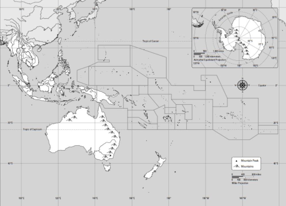 Printable Oceania Map Blank 3