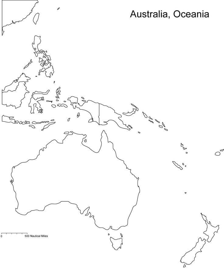 Printable Oceania Map Coloring