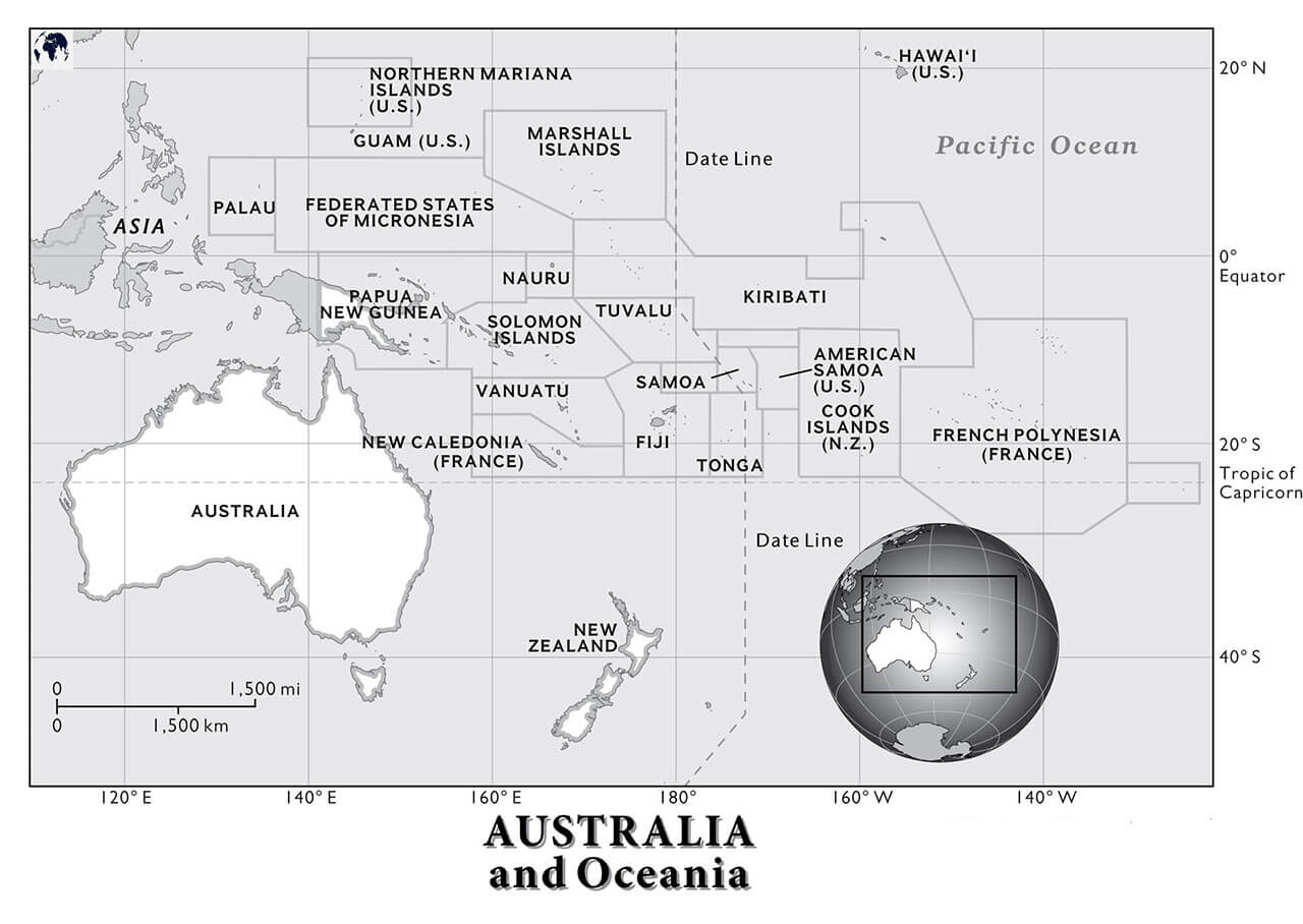 Printable Oceania Map National Geographic