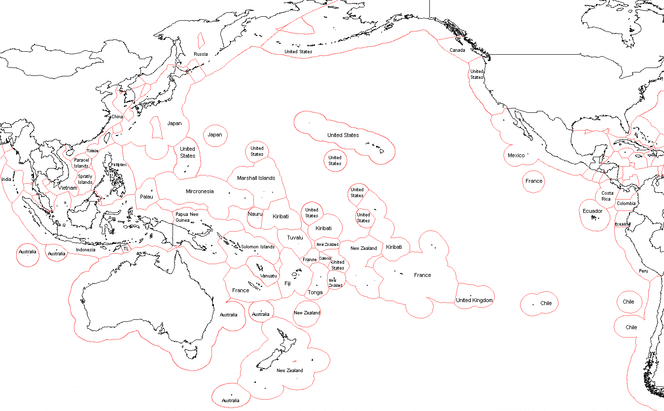 Printable Oceania Map Outline Pacific Islands
