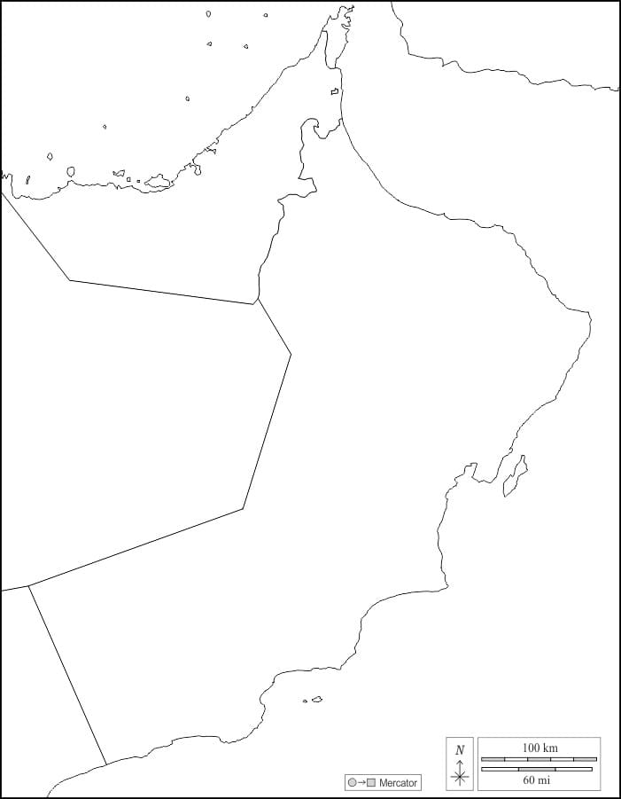 Printable Oman Blank Map