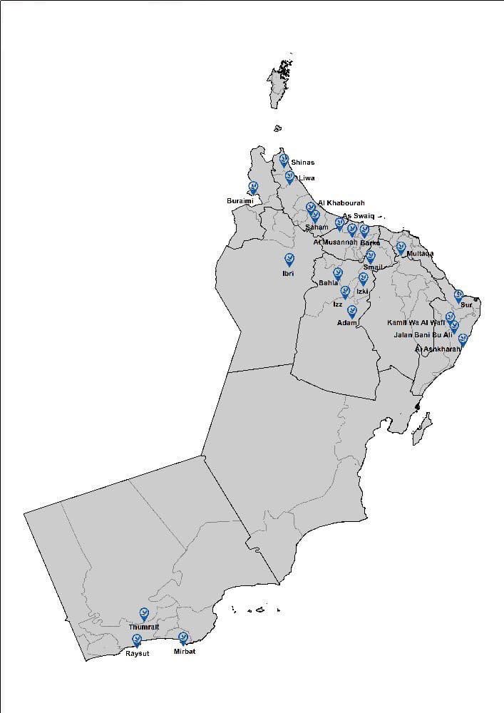 Printable Oman Capital Map
