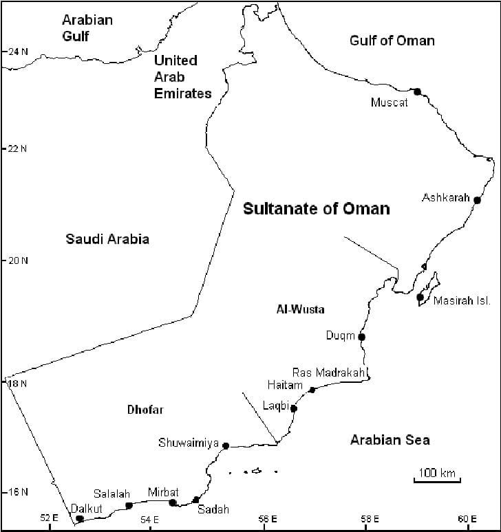 Printable Oman Locations