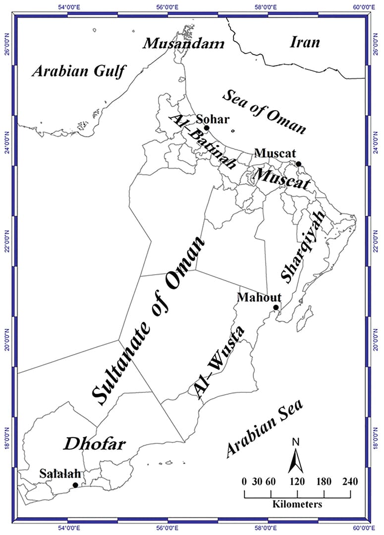 Printable Oman Map Borders