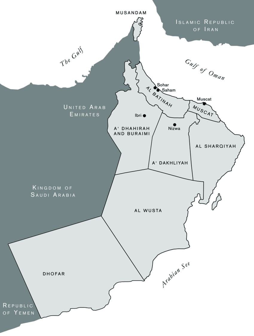 Printable Oman Map Detailed