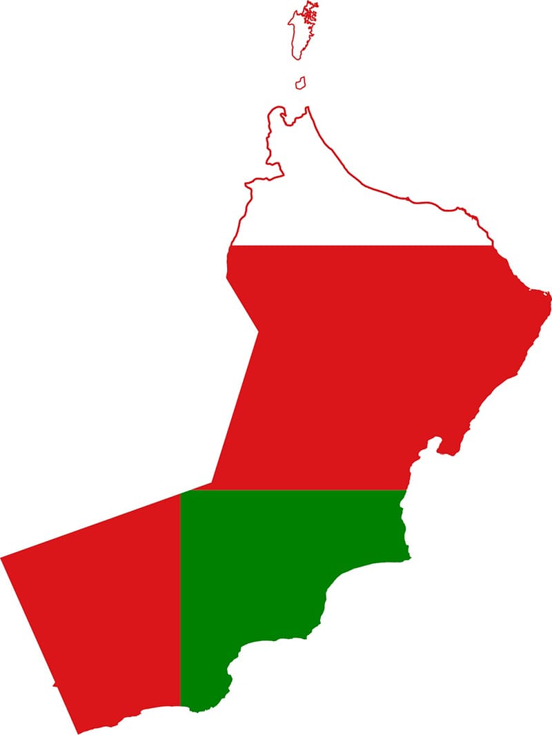 Printable Oman Map Flag