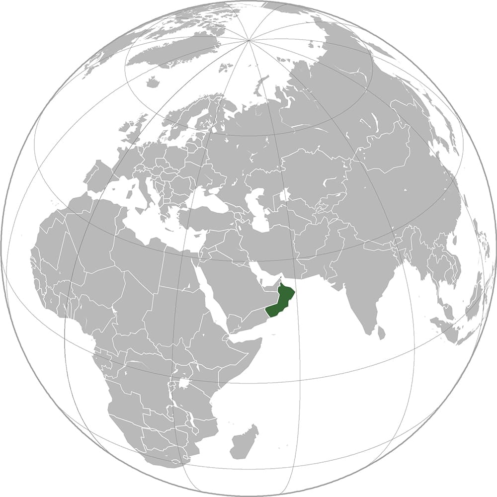 Printable Oman World Map Location