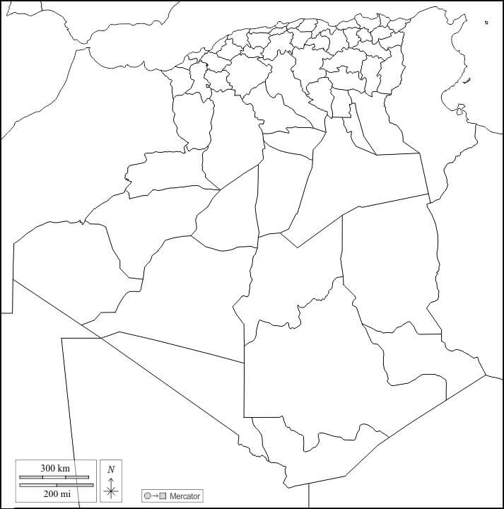 Printable Outline Map Of Algeria