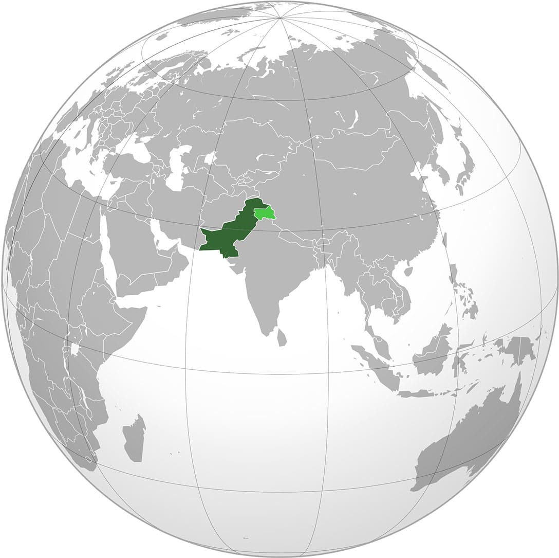 Printable Pakistan On World Map