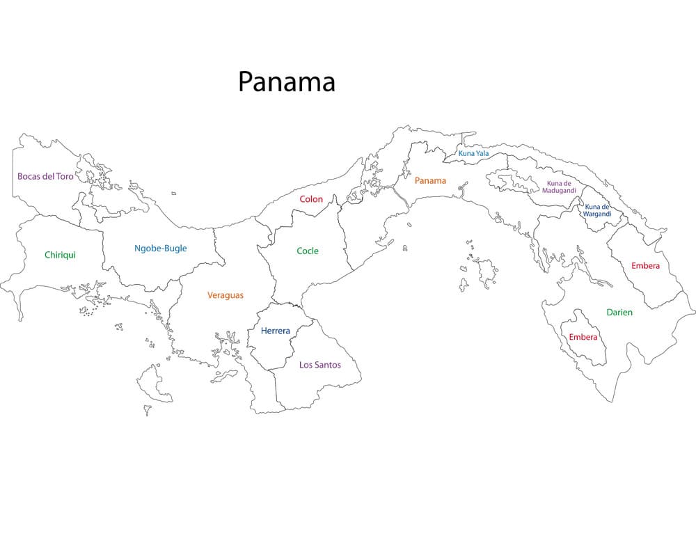 Printable Panama Country Map