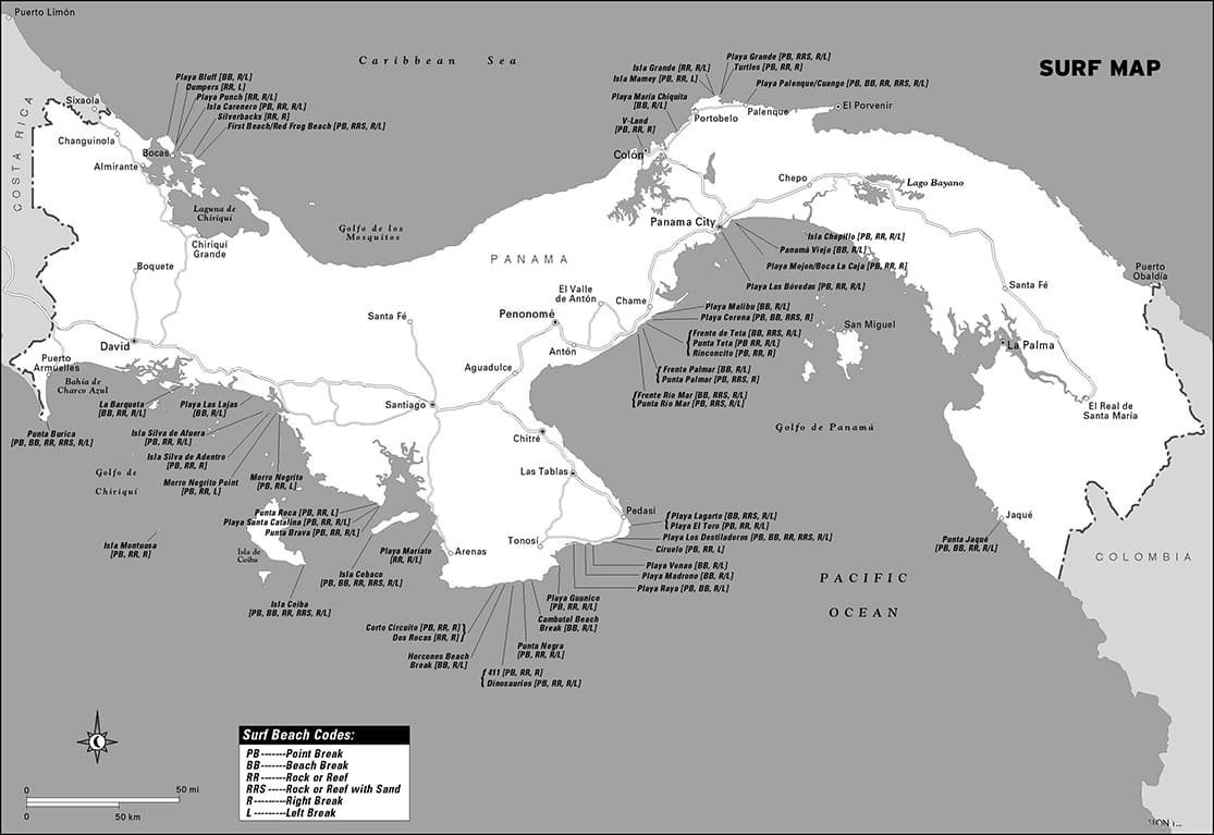Printable Panama Islands Map